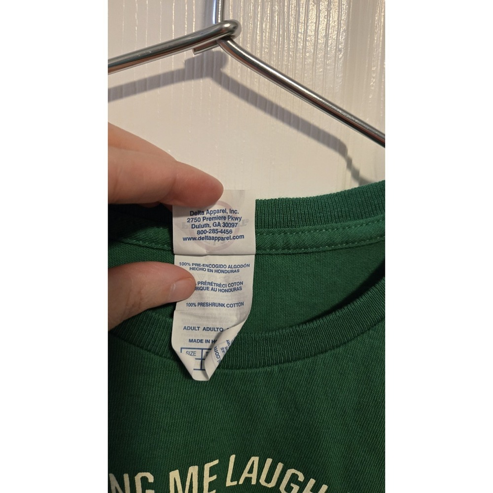 Funny Puma Pants Joke T Shirt Delta Pro Weight Green Graphic Humor Tee L - Picture 4 of 5